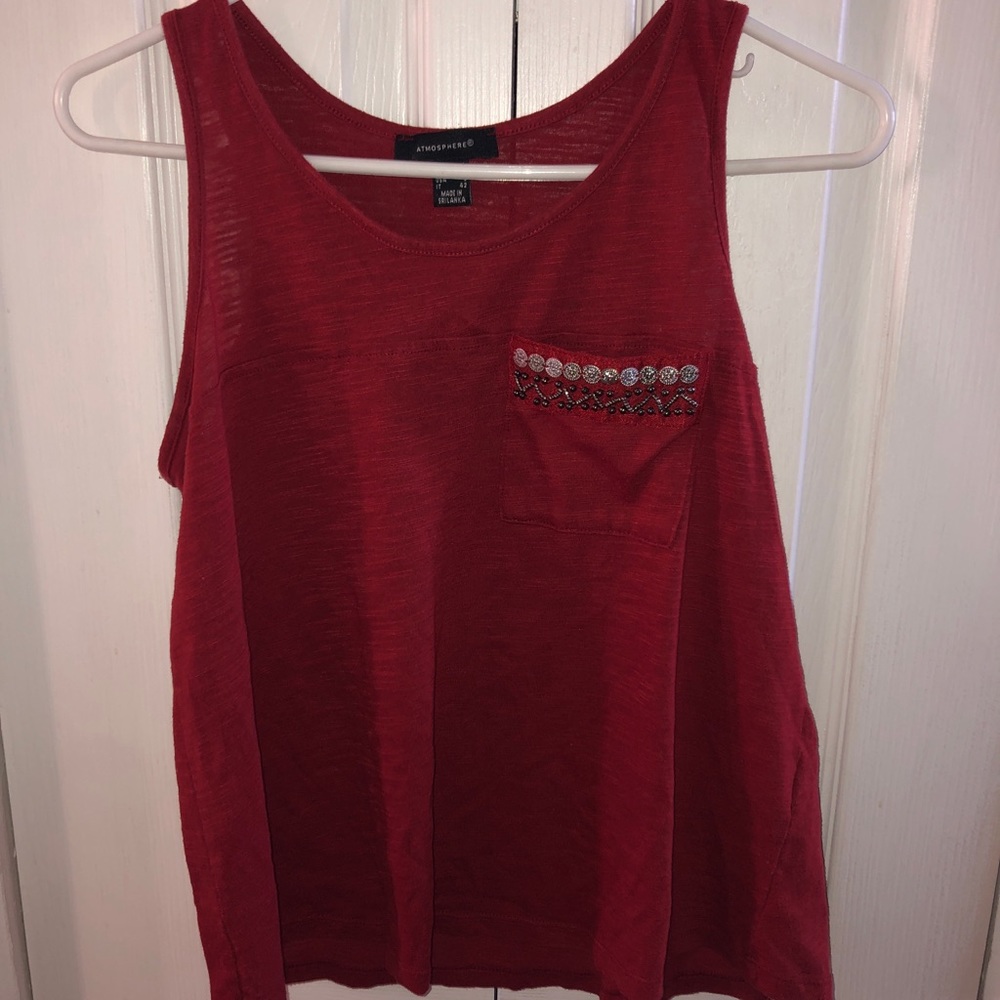 Red Tank Top with Pocket